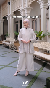 Ventedaily - Firya Oneset Setelan Atasan Tunik dan Celana Kulot Size L dan Size XL Wanita Remaja Bahan Jacquard Muslim Motif Terbaru