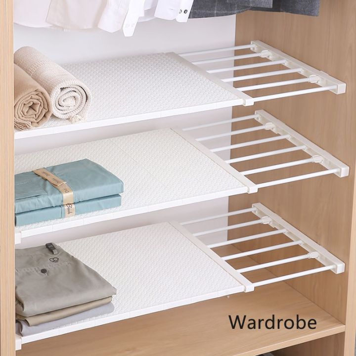 EmmAmy Extendable Wardrobe Shelf Adjustable Closet Organizer Rack