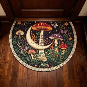 VIKAMA Bohemian Retro Hình Nấm In Hình Thảm Mềm Mại Chống Trơn Trượt Trong Nhà Sàn Cho Phòng Ngủ Đầu Giường Trang Trí Nhà Thảm Polyester