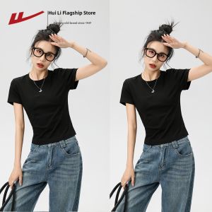 Warrior | Regular Fit Short Sleeve Cropped Black T-Shirt Cotton