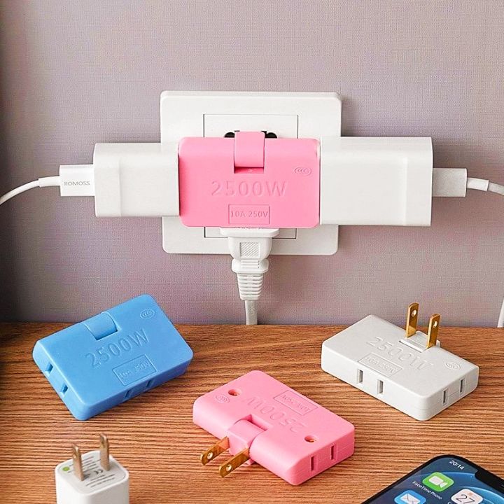 Rotatable Socket Converter 2500W One In Three 180 Degree Mini Extension ...