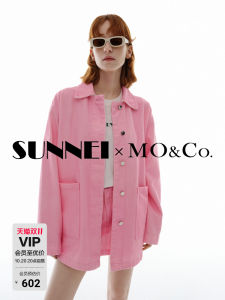 SUNNEI MOCO Collaborative Series Spring Autumn Yeast Wash Print Workwear Jacket Outerwear Loose Fit Street Style Long Sleeve