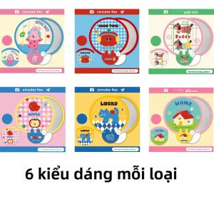 1/6 Chiếc Quạt Gấp Mini Dễ Thương Có Tấm Phản Quang Hình Ảnh Quạt Tròn Cầm Tay Để Sử Dụng Ngoài Trời Thoáng Mát