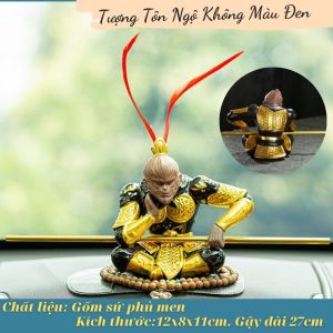 Tượng trang trí Tôn Ngộ Không tượng gốm ngộ không đặt bàn làm việc taplo ô tô