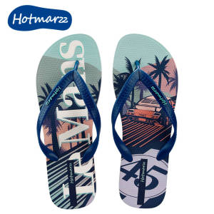 Hotmarzz รองเท้าแตะหูหนีบผู้ชายสีดำรองเท้าแตะหูหนีบกันลื่นแบบใหม่ใส่ออกข้างนอกฤดูร้อนรองเท้าชายหาดผู้ชาย