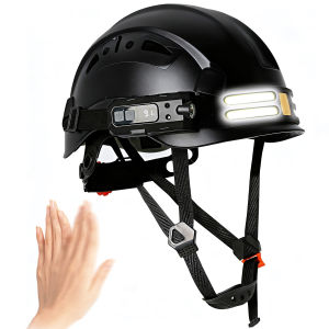 หมวกนิรภัย CE พร้อมไฟ LED 3 in 1 แถบไฟ ABS น้ำหนักเบา ชุดหมวกทำงาน ป้องกันศีรษะสำหรับงานก่อสร้าง มาตรฐาน ANSI