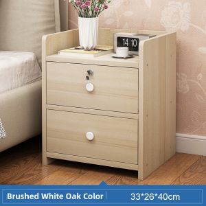 Simple Modern Small Lockable Bedside Storage Cabinet