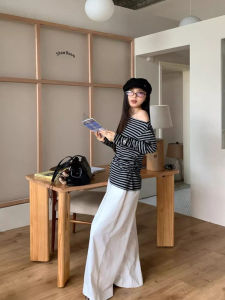 เสื้อยืดคอกลมแขนยาวทรงสลิมฟิตสำหรับผู้หญิง สไตล์ลำลอง ฤดูใบไม้ร่วง 2025 เสื้อเชิ้ตแขนยาวคอกลมแบบสวมหัว ผ้าฝ้าย ระบายอากาศได้ดี