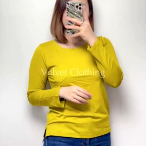 Kaos Wanita Lengan Panjang Round Neck / Atasan Wanita Lengan Panjang / Kaos Polos Oneck Lengan Panjang Wanita
