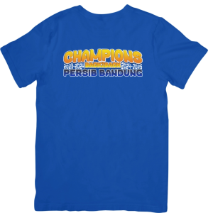 Kaos Persib Bandung Champions 2025 Cotton Knitto - T-Shirt Bola DTF Printing Pria Wanita