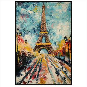 Tranh phong cảnh tháp eiffel. Tranh treo tường dán tường sơn dầu canvas trang trí. CGI-2098