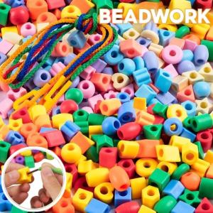 50Pcs Kids String Beads Toy Rope Threading Toys Montessori Fine Motor Skill Children Concentration