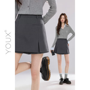 YOUXIANG | Quần Short Chữ A Cao Waist Giản Đơn