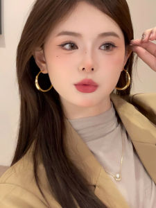 New 2025 Elegant Simple Circle Earrings Womens Fashion Jewelry Autumn Winter Lightweight Luxury Versatile Hoop Earrings