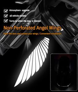 【No Installation Required Angel Wings】 Car Door Light Welcome Door Light Logo Magnet Sensor Wireless Led Light Shadow Light