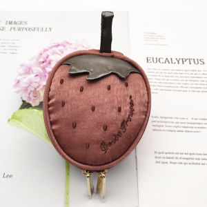 Petit Trouver Sweet Cute Big Strawberry Styling Jewelry Box Travel Portable Fabric Jewelry Storage Bag