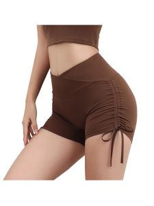 OzalCtree Peach Hip Lifting Fitness Shorts Drawstring Honey Womens High Waist Breathable Sports Pants Tight Yoga Pants