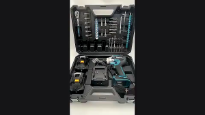 MAKITA 299vf Mesin bor 2baterai cas 10mm bor listrik murah bor tangan baterai besi tembok Beton kayu - Cordless Drill bor cas tukang