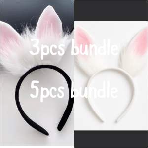 [SG Ready Stock]Cute Fluffy Bunny Ears Headband Rabbit Hairband Cosplay Party Easter Costume (3pcs 5pcs Bundle)