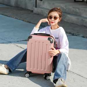Mini 20-Inch Durable Luggage Carry-On Suitcase Womens Fashion Trend Polyester Lining ABS+PC Material Zipper Closure Universal Wheels