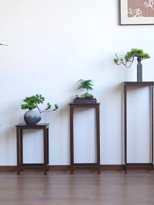 Bamboo Plant stand Flower Pot Holder Wood Indoor Outdoor Planter Display Chinese style Corner Shelf