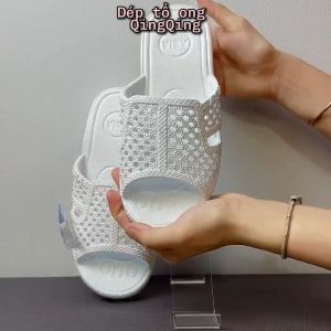 Dép tổ ong Trắng ASIA cao cấpsiêu nhẹđế dày 3cmchống trơn trượtFORM CHUẨN