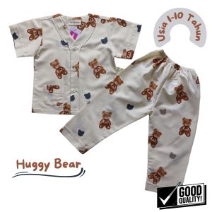 Piyama Anak Perempuan Laki Laki Uniseks 1-10 th Bahan Katun Adem