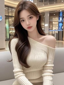 Unique Sweet Spicy Girl Knitted Base Shirt Womens New Style Spring Autumn Tight Fit Shoulder Bared Side Collar Inner Wear Winter