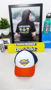 Omidoki Topi Jaring Pria Orange Putih Navy Trucker Hat