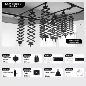 Falcon Eyes | Constant Force Overhead Rail Extendable Suspended Boom Arm for Photography Studio and Live Streaming Lights