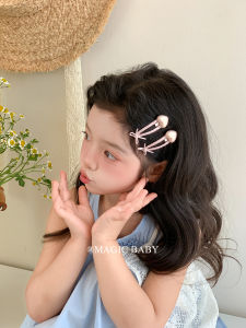 Sweet Pink Heart Butterfly Knot Hair Clip Baby Hair Clamp Korean Style Hair Card for Children Beautiful Bangs Hair Accessories