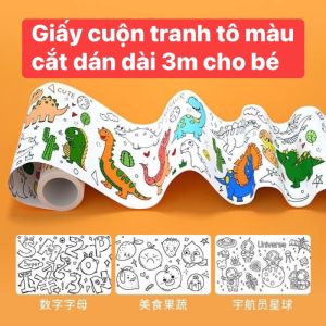 TRANH TÔ MÀU CUỘN DÀI 3M CÓ THỂ CẮT DÁN CHO BÉ