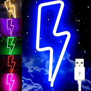 STONEGO Creative LED Lightning-shaped Festival Home Atmosphere Lamp Stylish Neon-style Design Multicolor Light Decor