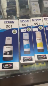 Tinta Epson 001 1 Set Original CMYK Refill Botol Hemat Hasil Cetak Tajam Untuk Printer EcoTank