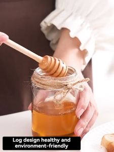 100pcs 8cm Long Mini Wooden Honey Stick Honey Dippers Honey Spoon Stick for Honey Jar