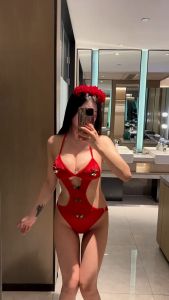 Hormones 💞💞 ชุดอ่อยแฟน บอดี้สูท ชุดนอนไม่ได้นอน สีแดง กระดิ่ง ส่งไว พร้อมส่งจากไทย(H9198)