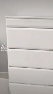 KBS Grandville White/Black Lacquer Premium High Gloss Finish Chest of Drawer/Lock Drawers (FREE Installation+Shipping)