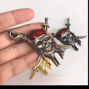 Metal Skull Car Emblem Sticker Universal Fit Pirate Style Pelekat Kereta Motorcycle Car Decoration 💀