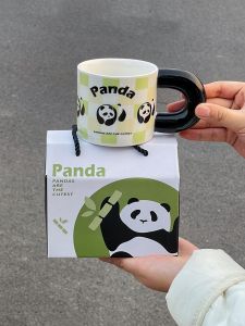 Panda Girl Birthday Gift Creative Cute Ceramic Mug Box Practical Ladies Premium Quality Nordic Style Adult Capacity 401mL-500mL