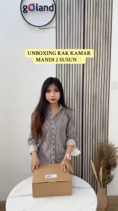 Icarer Family - Rak Sudut Kamar Mandi 3 in 1 Tempel Dinding Keramik Rak Dapur Besi