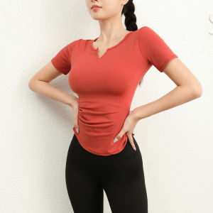 Woman Sports short-sleeved quick-drying running fitness training yoga V-neck T-shirt short-sleeved tops