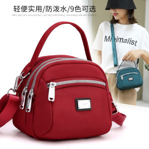 Oxford Cloth Small Crossbody Bag Women Winter Canvas Handbag Simple Mobile Phone Bag Ladies Handheld Bag Casual round Box Shape