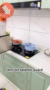 Splatter Guard Oil Frying Pan Foldable Stove Grease Shield Nonstick Splash Protection Kitchen
