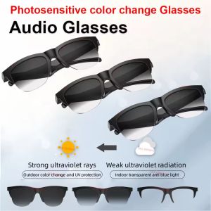 Photochromic Lens Smart Glasses Touch Control Hands-Free Calls Music Remote Camera Voice Assistant Travel Sports Smartsunglasses