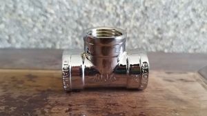 Tê Nối Ren 21 Tê Ba Đầu Ren Phi 21 Đồng mạ Niken hàng nhập Thái.