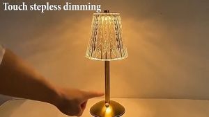 LED Crystal Table Lamp USB Touch Night Light Romantic Rose Diamond Lantern Decorative Lighting Fixtures for Party/Dinner/Wedding