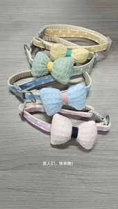 Vòng Cổ Vải Chấm Bi Hoạ Tiết Nơ Nhồi Bông Dành Cho Thú Cưng - iPet Shop