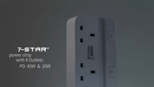 7-STAR* Premium 4 Way Extension Multi Plug Socket with Individual Switch 18W USB A + PD45W - 20W USB C Type-C with Surge Protector | 3M Cable | Safety Mark | White