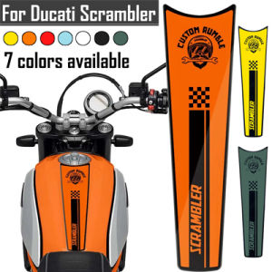 สติกเกอร์แผ่นถังน้ำมันรถมอเตอร์ไซค์3D จักรยานยนต์ตกแต่งอุปกรณ์เสริมรูปลอกสำหรับ Ducati Scrambler 800 1100cc Sixty2ร้านกาแฟนักแข่งรถ Nightshift เต็มเค้น400X Triumph