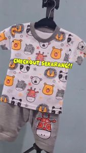 Setelan Baju bayi anak laki laki motif karakter Animals usia bayi  3 sampai 15 Bln MAX BB 10 KG